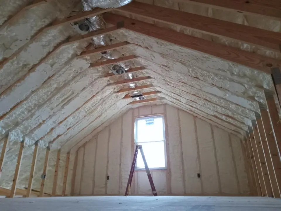 Spray foam roofing application for Crawl Space Insulation project in Grandville